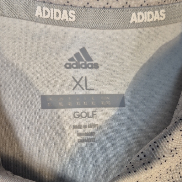 Adidas Golf DryFit Short Sleeve Polo Shirt with Geometric Pattern - Picture 2 of 16